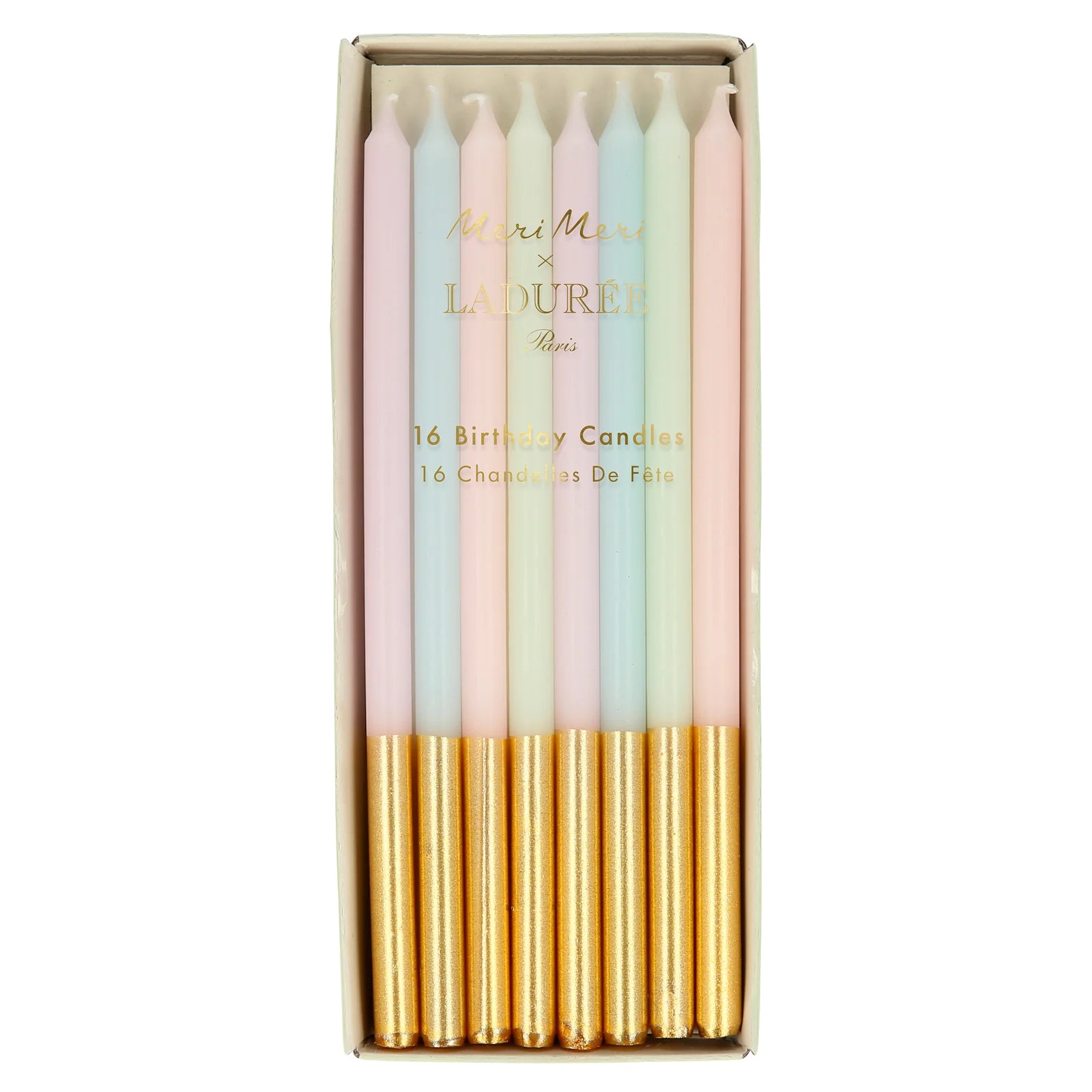 Meri Meri x Ladurée Paris Gold Dipped Candles