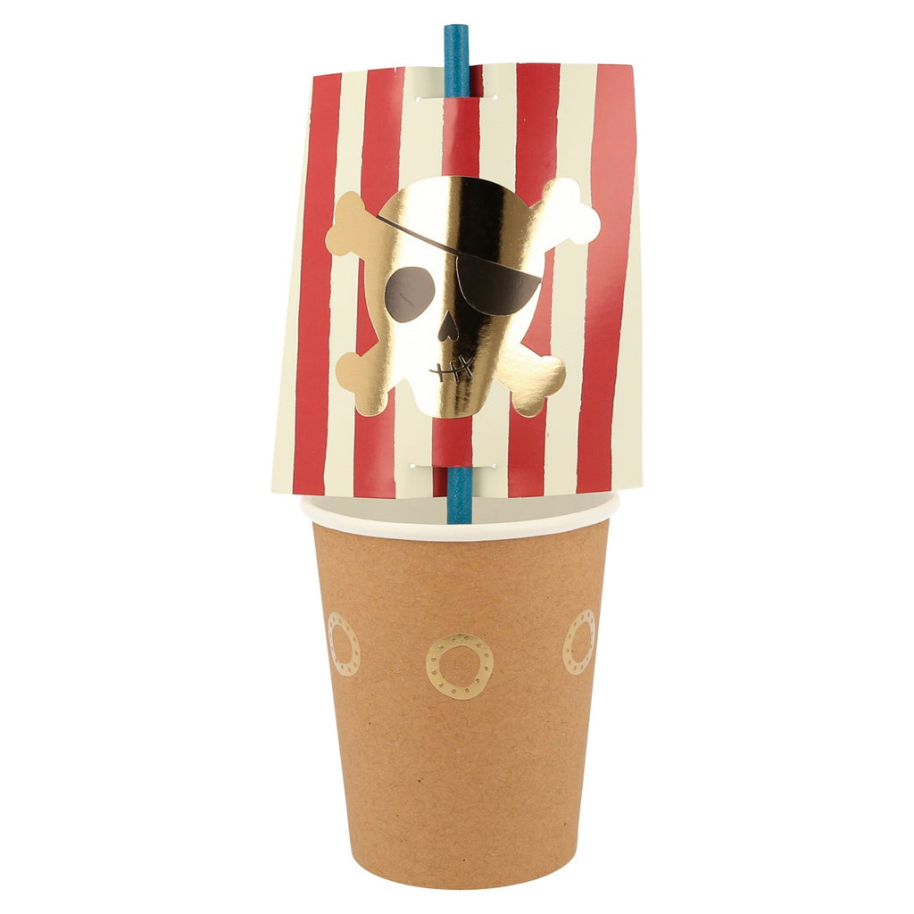 Pirate Cups & Straw Set