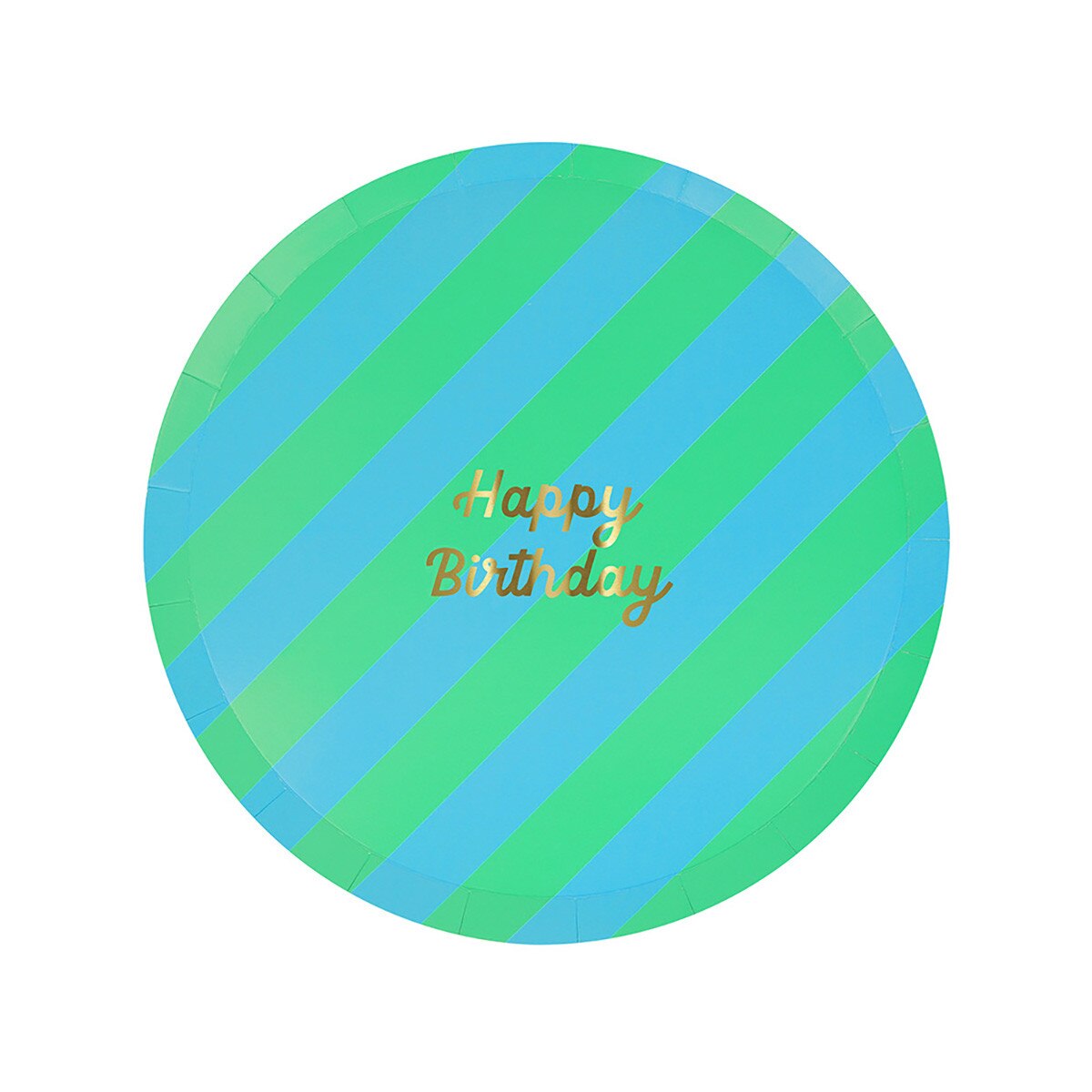 Stripe Happy Birthday Plates