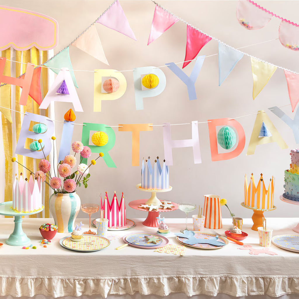Honeycomb Happy Birthday Garland