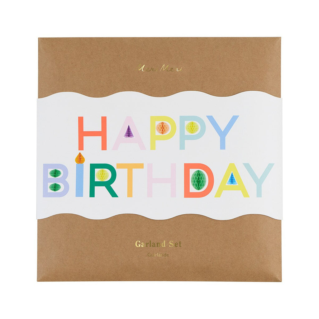 Honeycomb Happy Birthday Garland