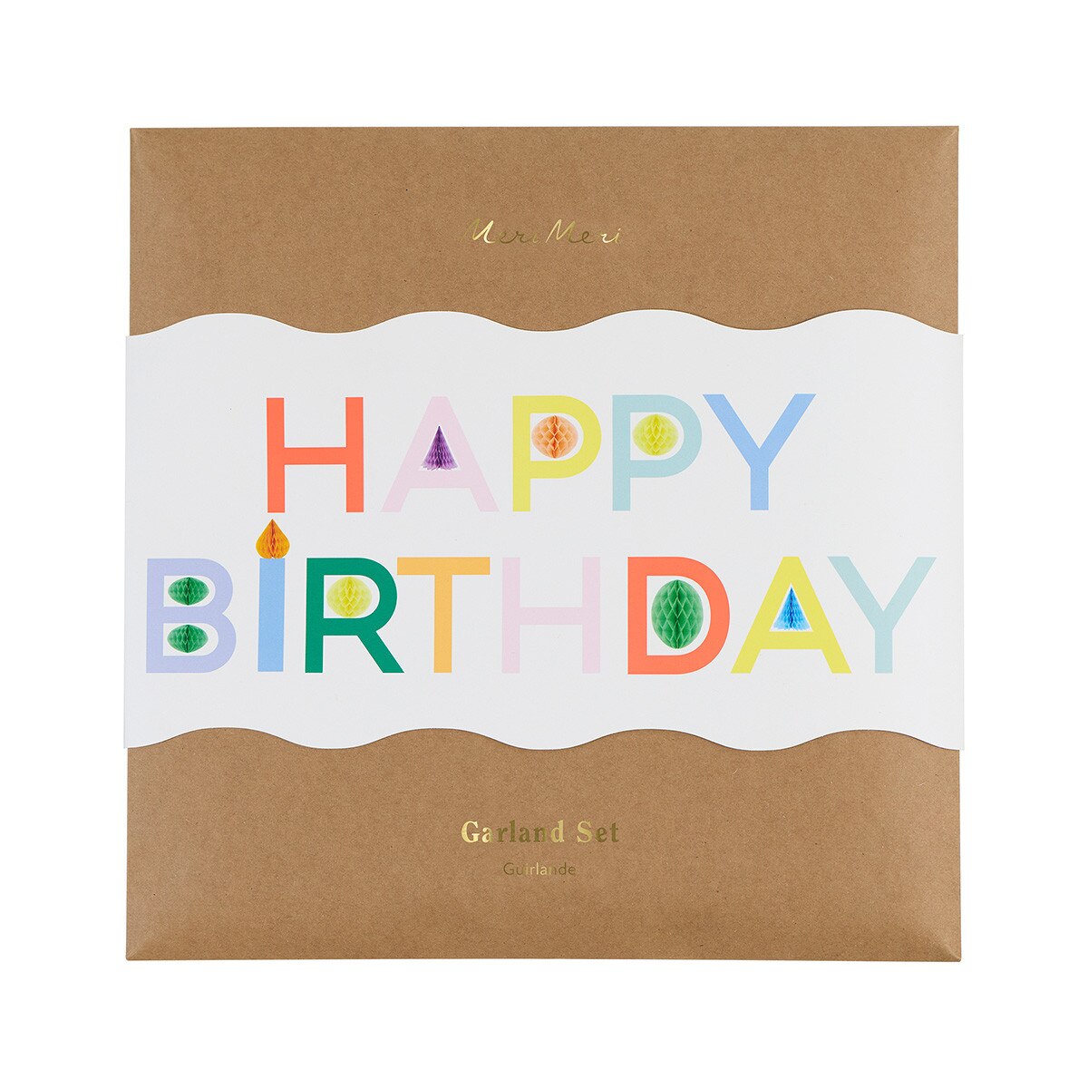 Honeycomb Happy Birthday Garland