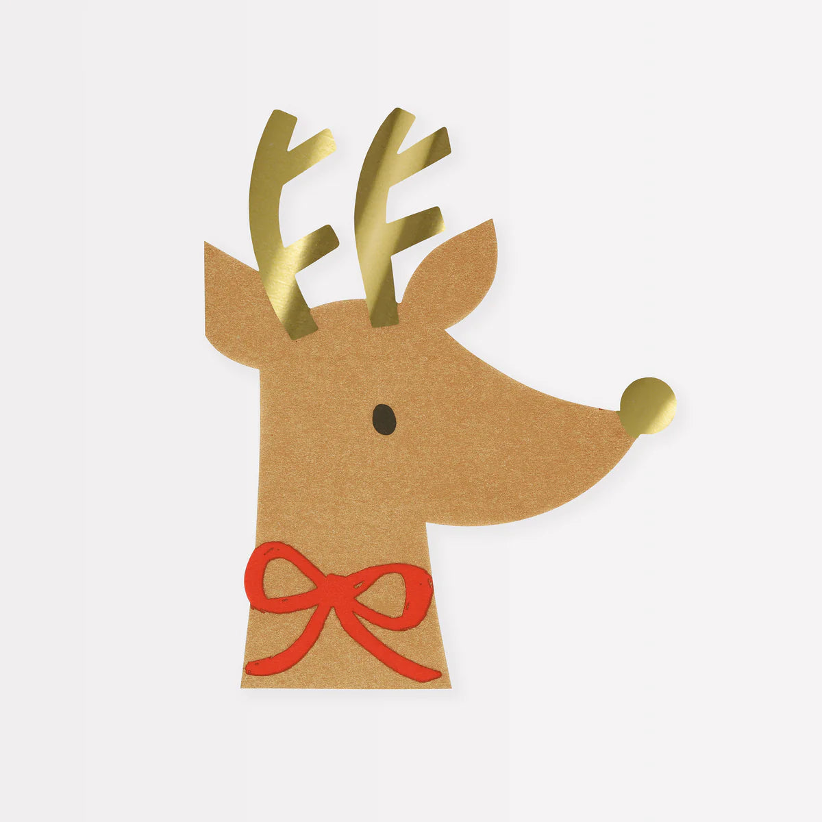 Christmas Reindeer Red Bow Napkins