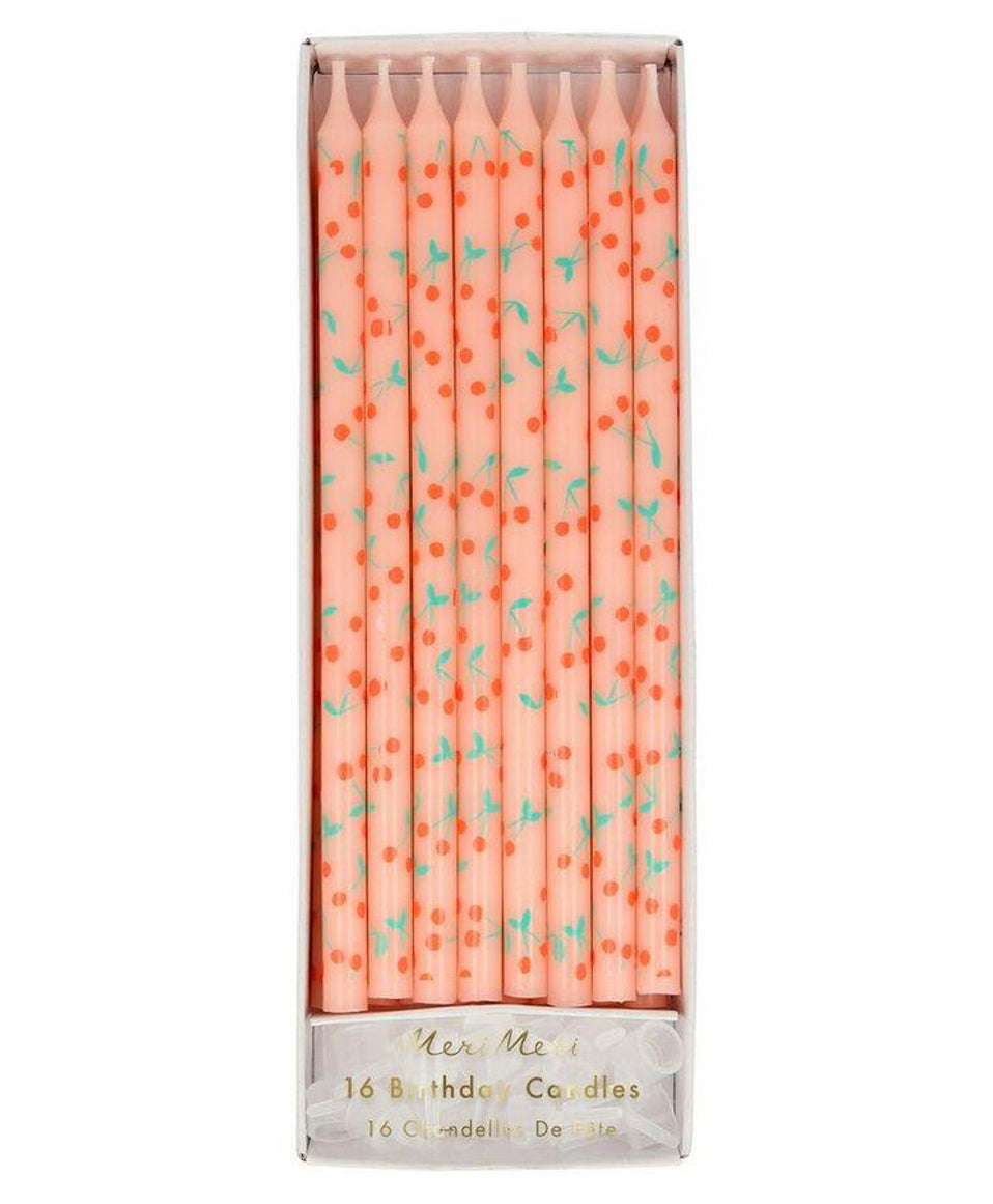 Cherry Pattern Pink Candles
