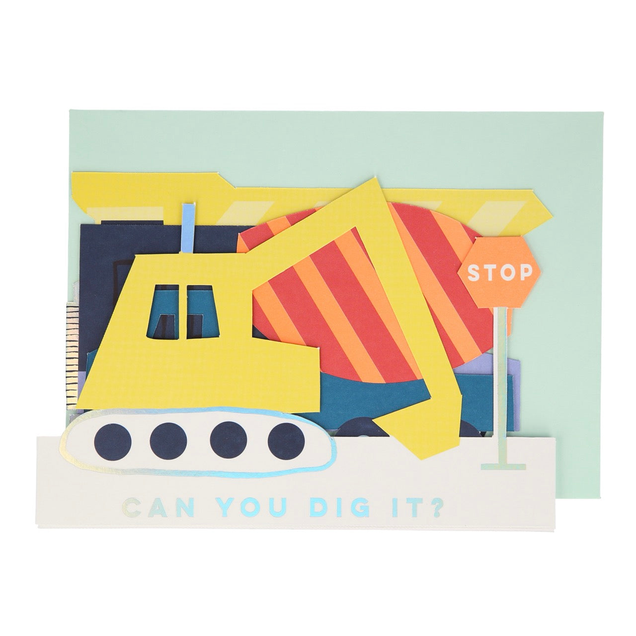 Construction Vehicles Birthday Card