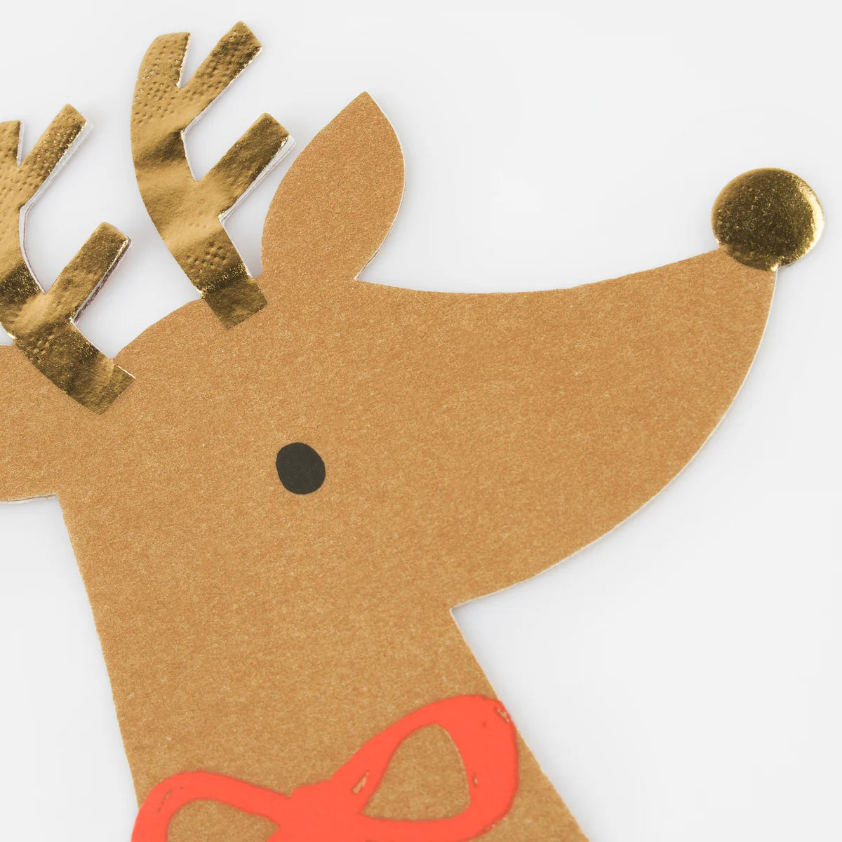 Christmas Reindeer Red Bow Napkins