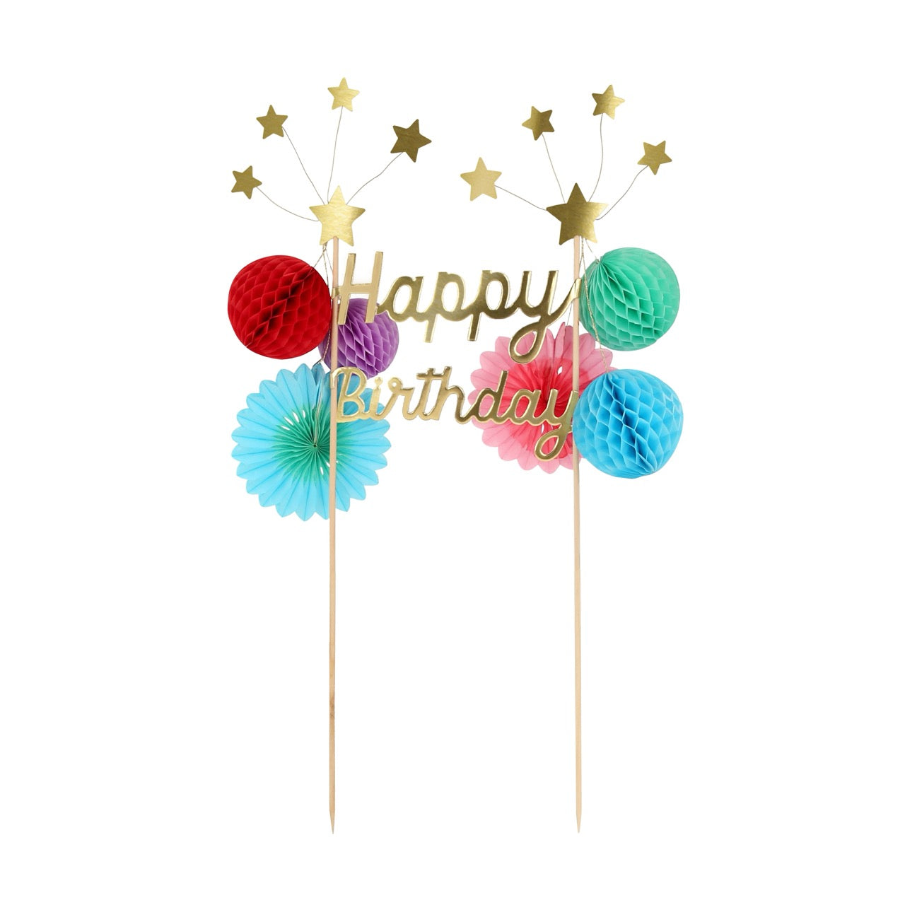 Honeycomb Happy Birthday Cake Topper