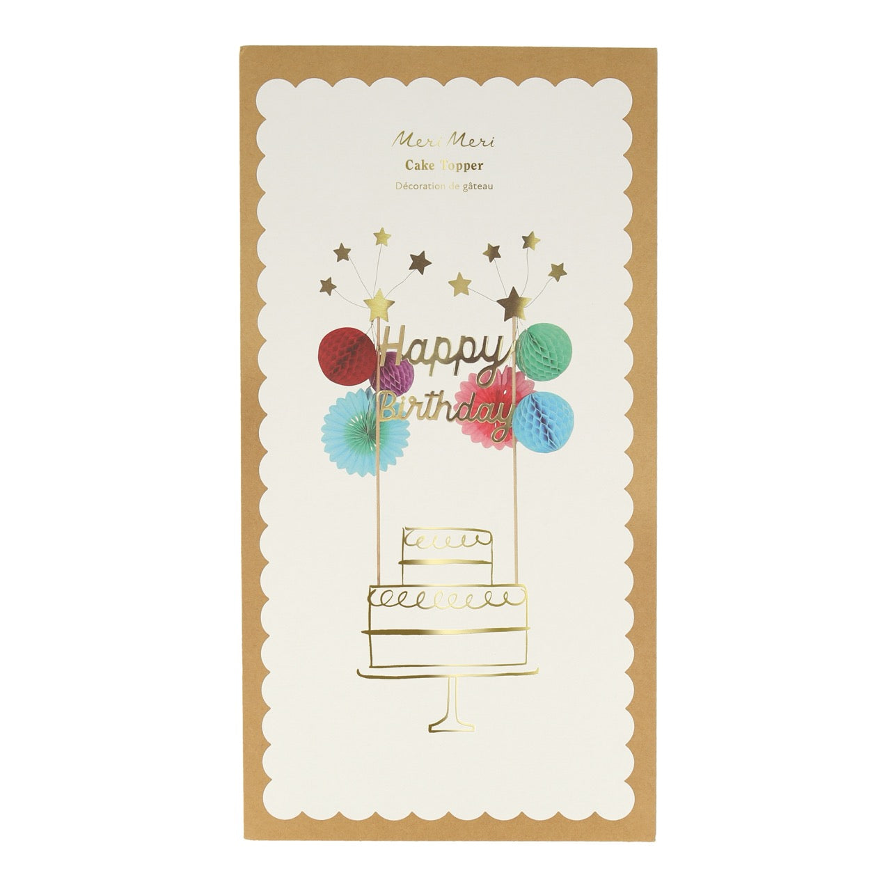 Honeycomb Happy Birthday Cake Topper