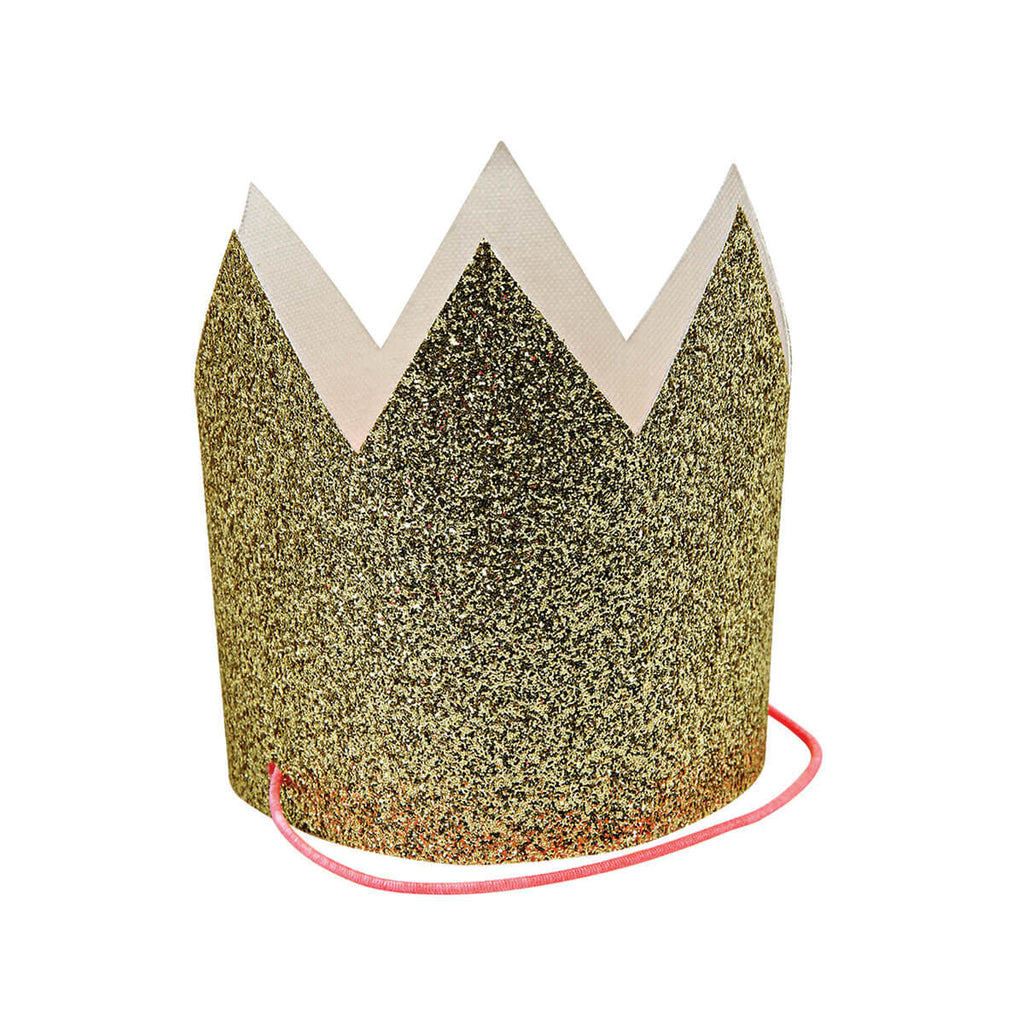 Gold Glitter Party Crowns