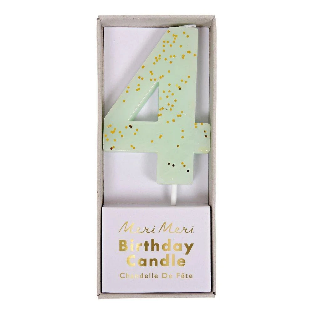 Glitter Birthday Number 4 Candle