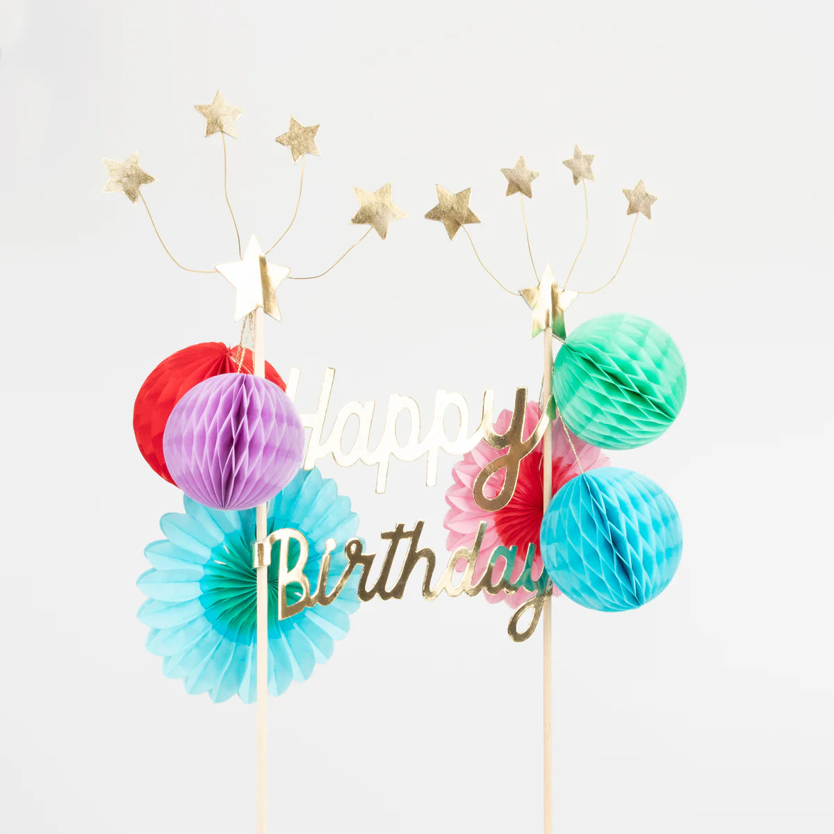 Honeycomb Happy Birthday Cake Topper