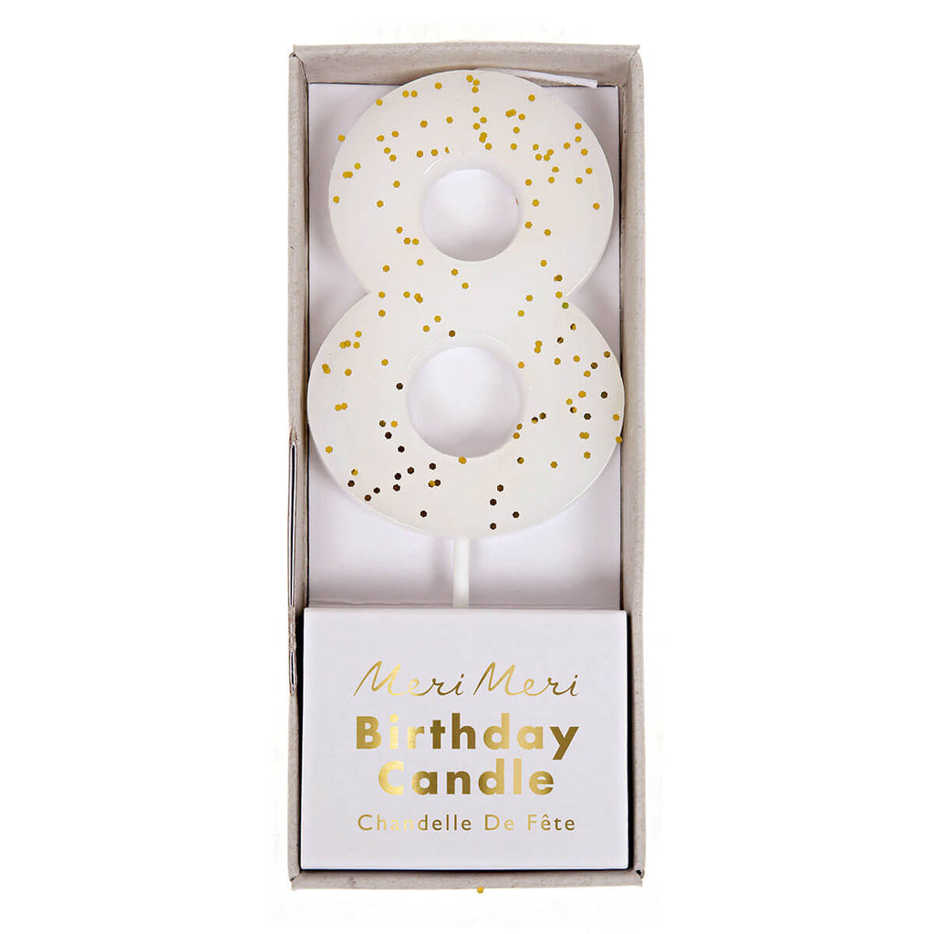 Glitter Birthday Number 8 Candle