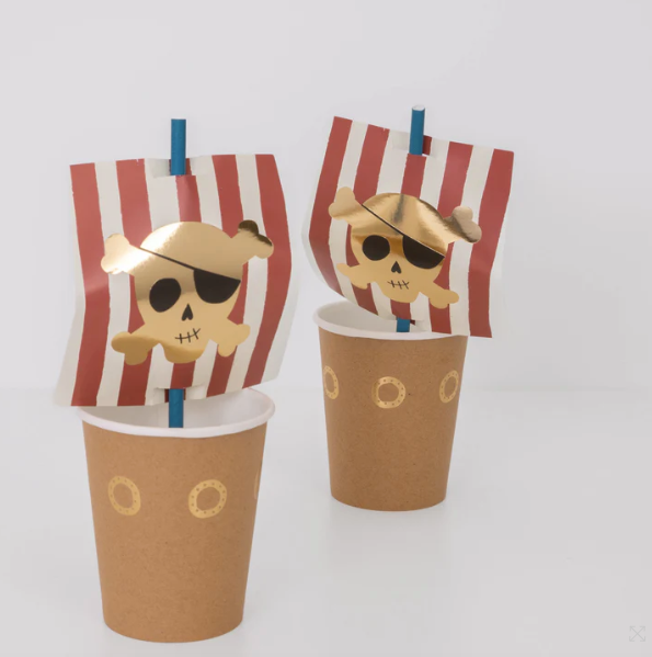 Pirate Cups & Straw Set