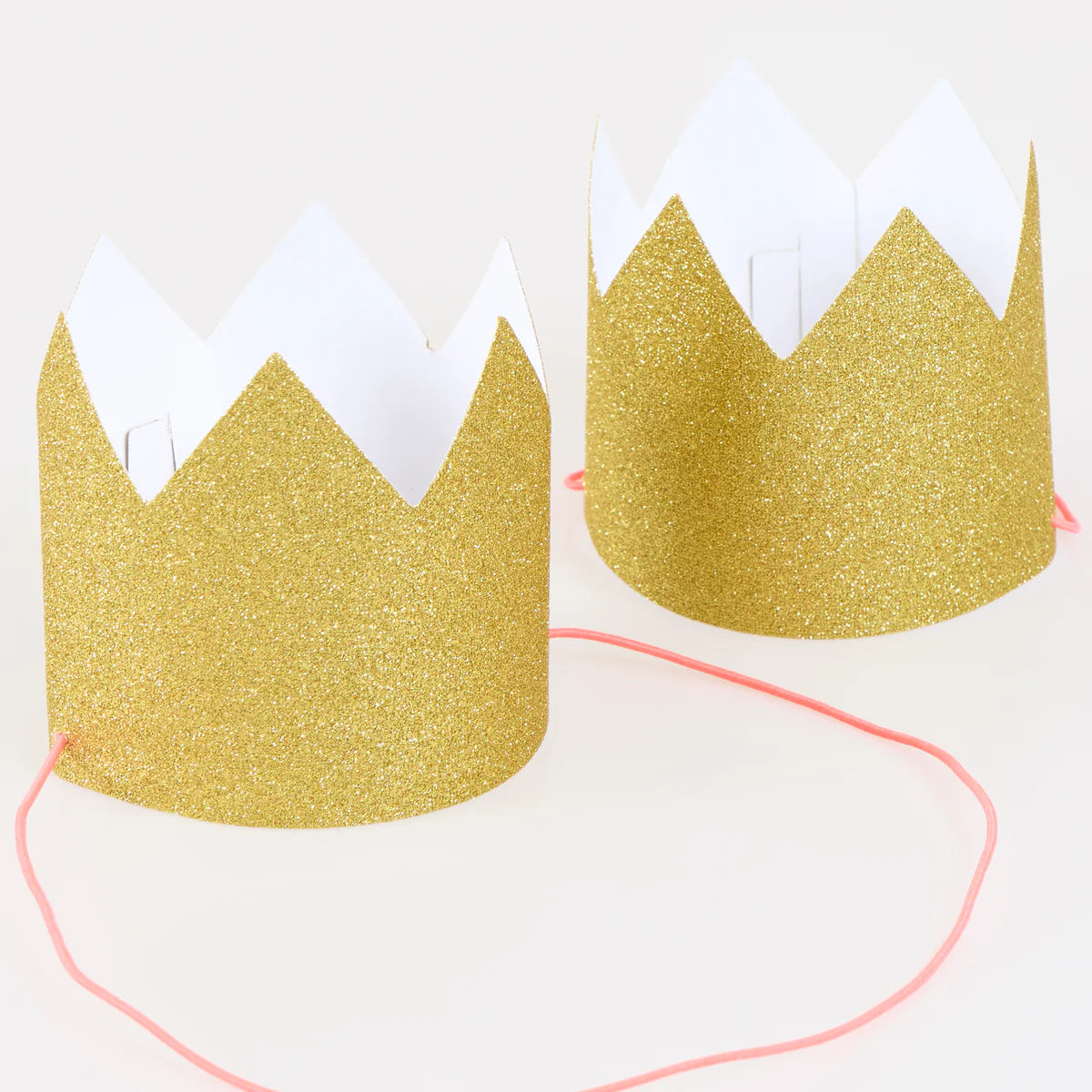 Gold Glitter Party Crowns
