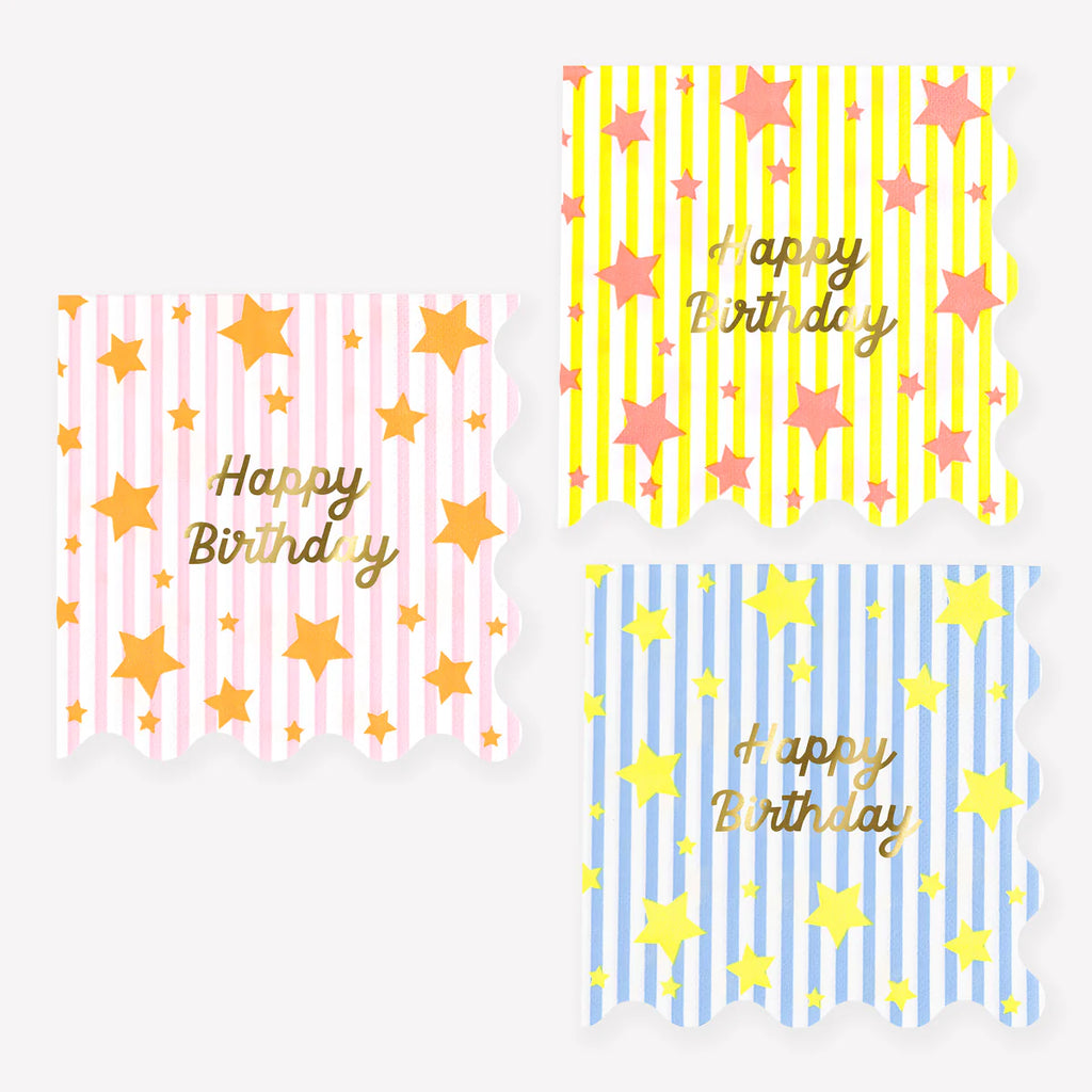 Bright Stars Happy Birthday Small Napkins